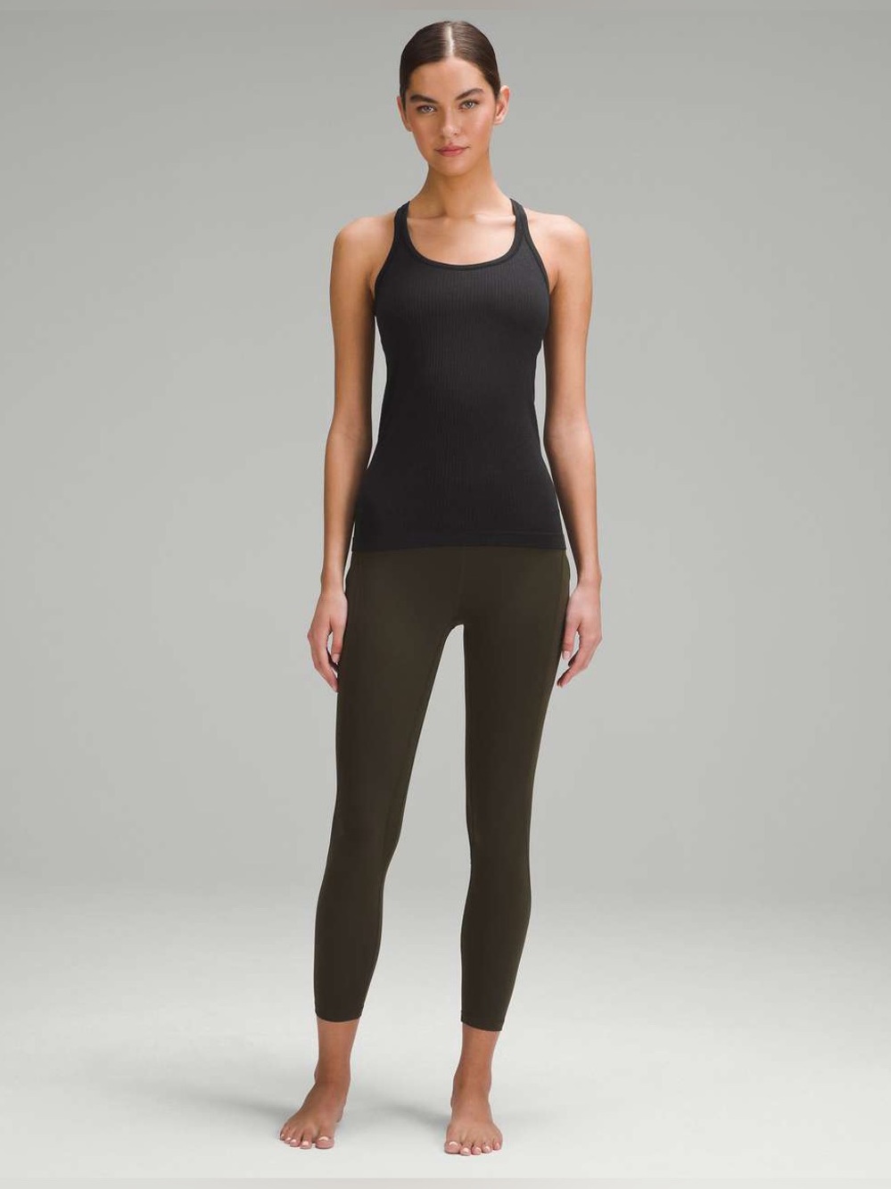 Lululemon Ebb to Street Tank II Black Ribbed Racerback Size 6